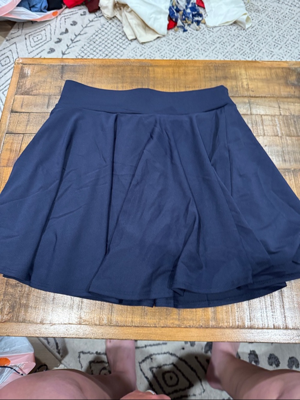 Women's Navy Flared Skirt